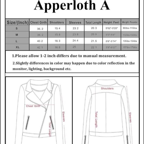 Apperloth Womens XL Suede Jacket Black Long Sleeve Zipper Short Moto Biker Coat - Picture 9 of 10